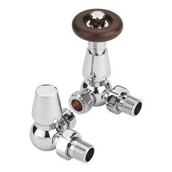 Brown Top Traditional Corner TRV Set Chrome