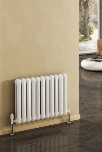 Retro Round Top Column Radiator White, Anthracite