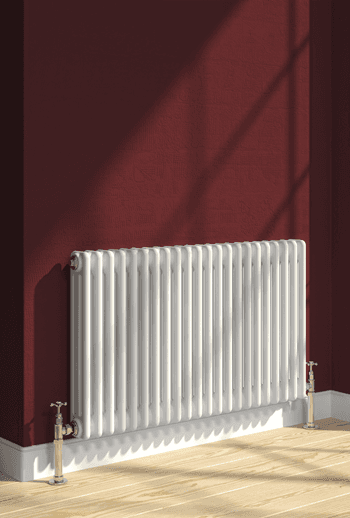 3 Column White Traditional Horizontal Radiators