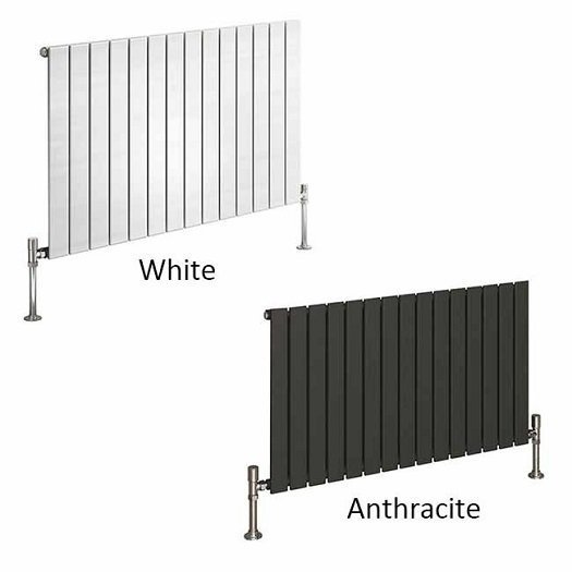 Flat Panel Horizontal Designer Radiators White and Anthracite Red Flat Panel Horizontal Designer Radiators White and Anthracite Red
