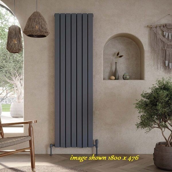 Brav Flat Panel Designer Radiator  1800 X 476. Double Panel Anthracite or White
