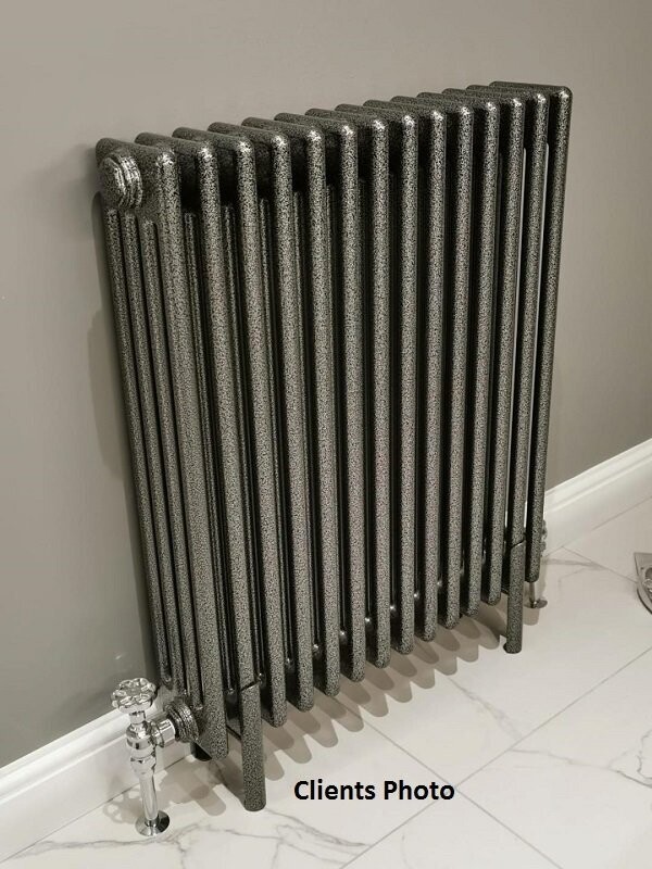Hammered Black &amp; Silver Column Radiators. Made in Germany. Ultimate quality. Huge Choice of Sizes. Savings of 45% Bespoke