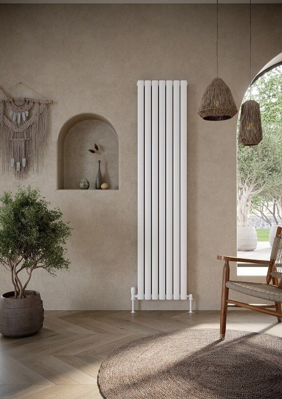 Aspen Oval Tubed Designer Vertical Panel White or Anthracite Single or Double