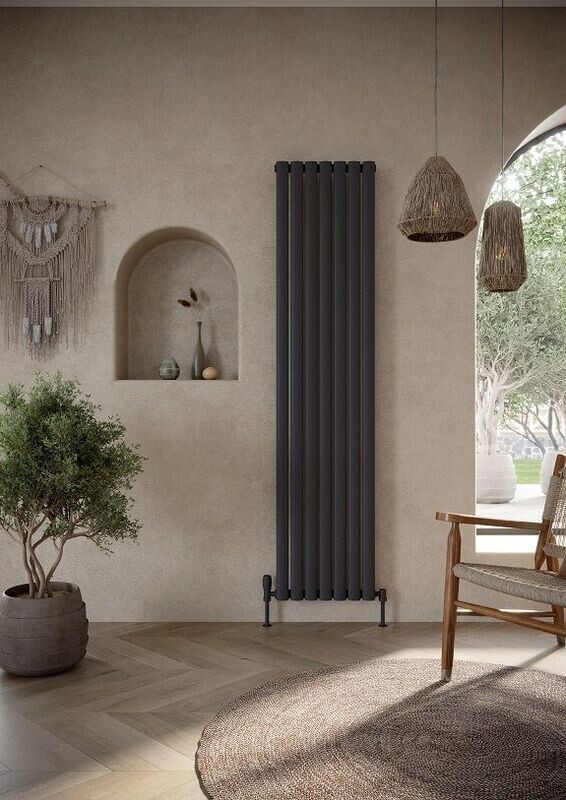 Oval Tubed Vertical Designer Radiator White or Anthracite Single or Double