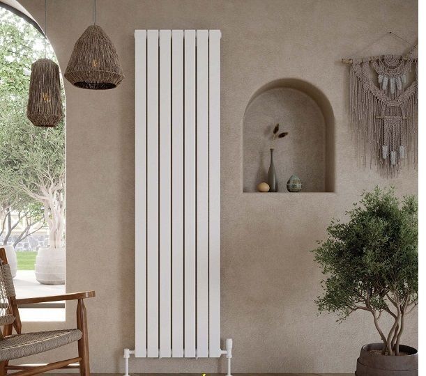 Capri Vertical Flat Panel Radiators Matt White: Textured Anthracite