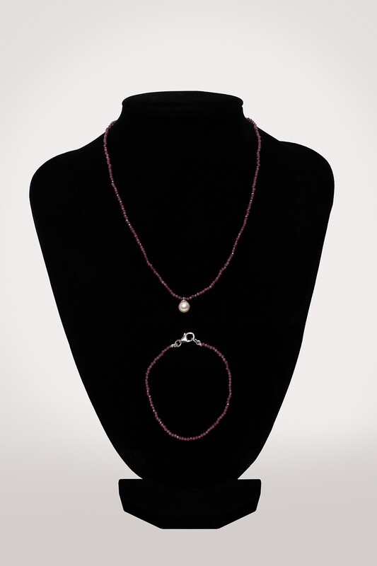 Rubin ékszer szett - sósvízi akoya gyöngy