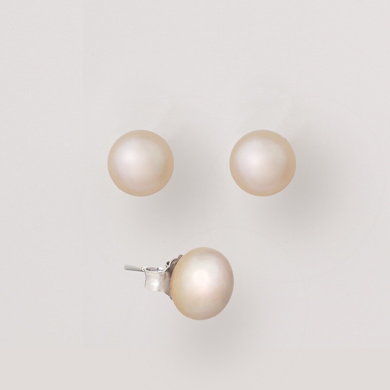 Barack színű bogyós fülbevaló - édesvízi igazgyöngy Barack színű bogyós fülbevaló - édesvízi igazgyöngy