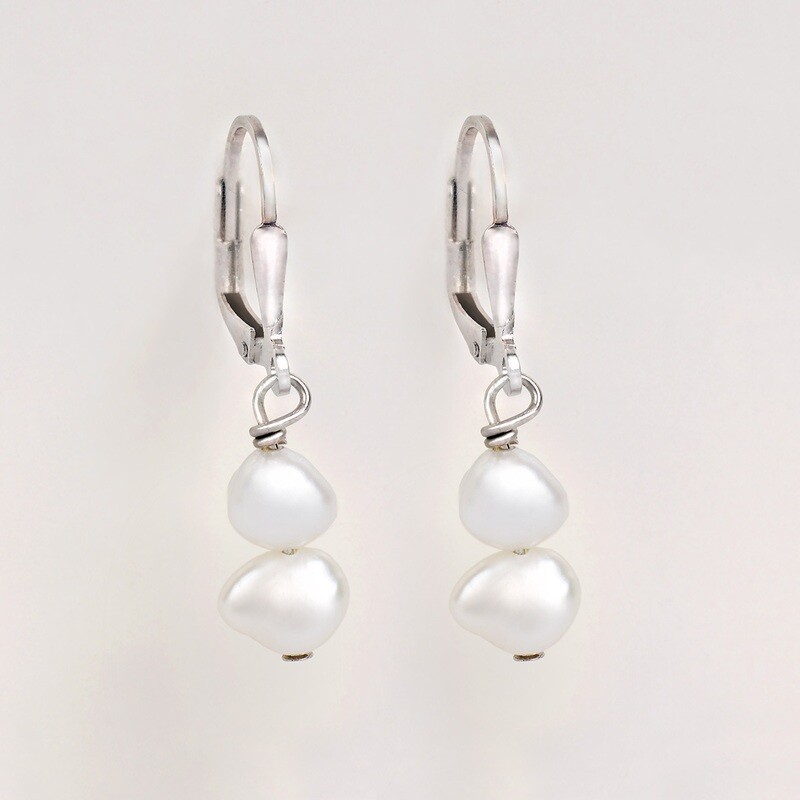 Barokk ezüst fülbevaló - édesvízi igazgyöngy Barokk ezüst fülbevaló - édesvízi igazgyöngy