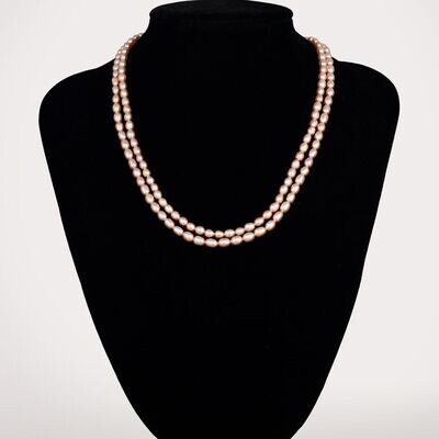 2 soros barack - édesvízi igazgyöngy nyaklánc 2 soros barack - édesvízi igazgyöngy nyaklánc