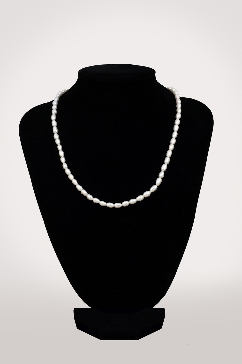 Fehér rizsszem - édesvízi igazgyöngy nyaklánc