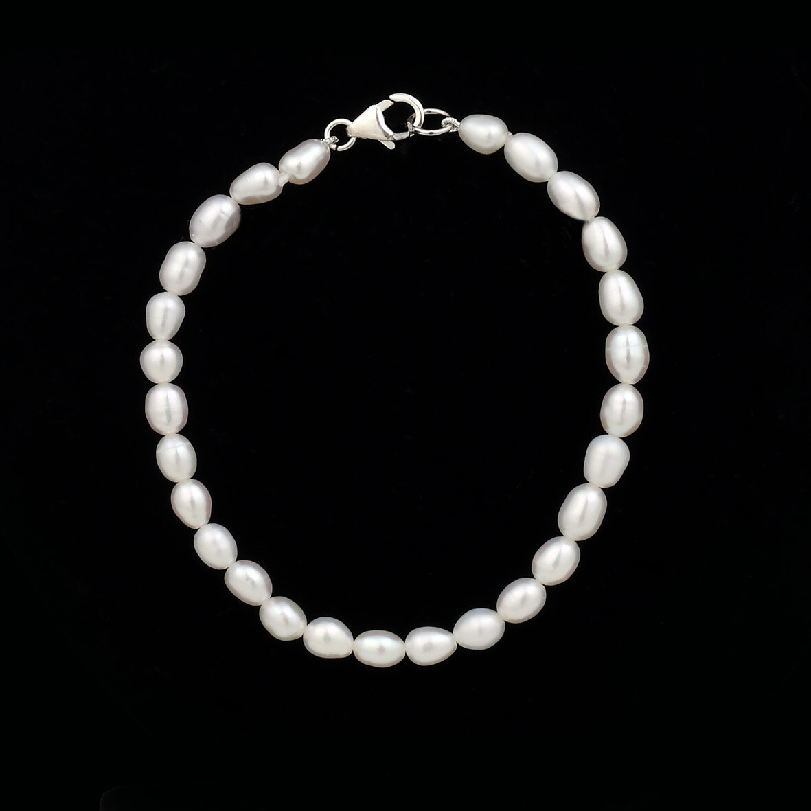 Fehér rizsszem - édesvízi igazgyöngy karkötő