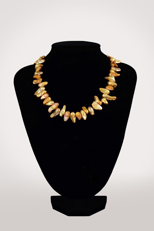 Sárga keshi - tenyésztett gyöngy nyaklánc