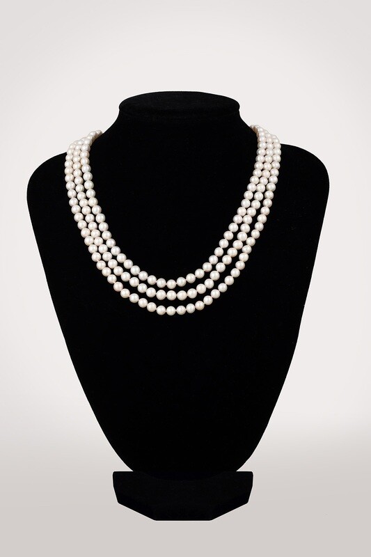 3 soros Ízisz nyaklánc- édesvízi igazgyöngy