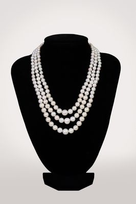 3 soros Növekvő nyaklánc - édesvízi igazgyöngy