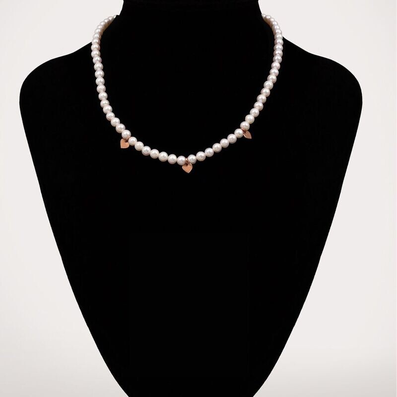 Galina szívecskés nyaklánc- édesvízi igazgyöngy