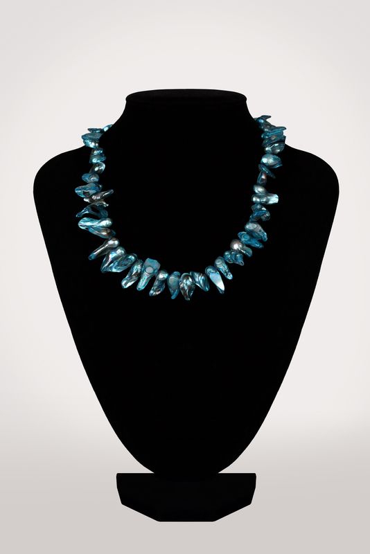 Kék keshi - tenyésztett gyöngy nyaklánc