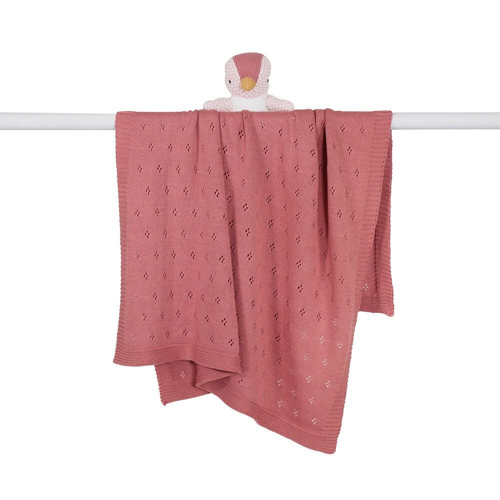 Classic Heirloom Pointelle Knitted Stroller Blanket