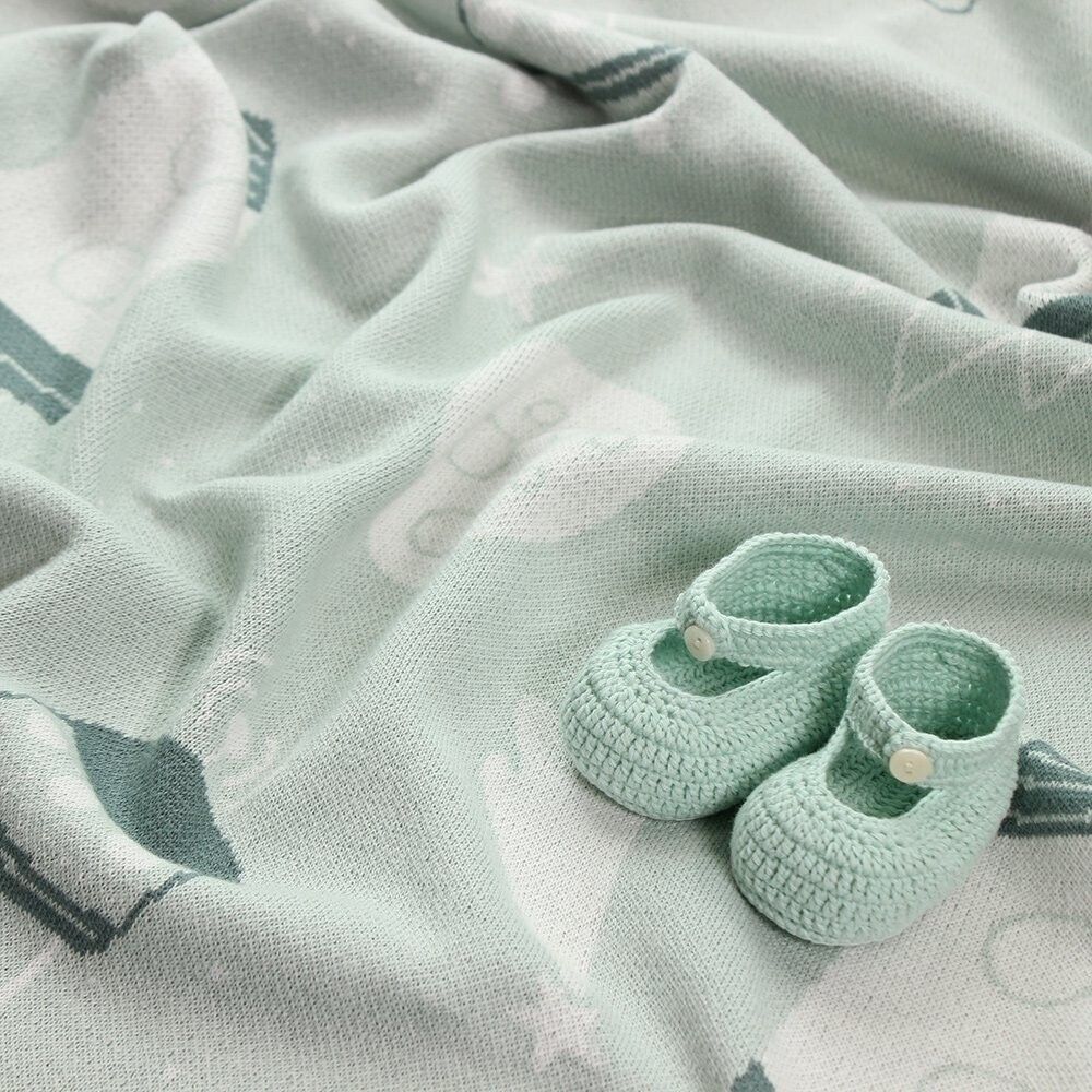 Herbie Baby Bootees - Hand Crocheted Cotton Bootees with Shell Button