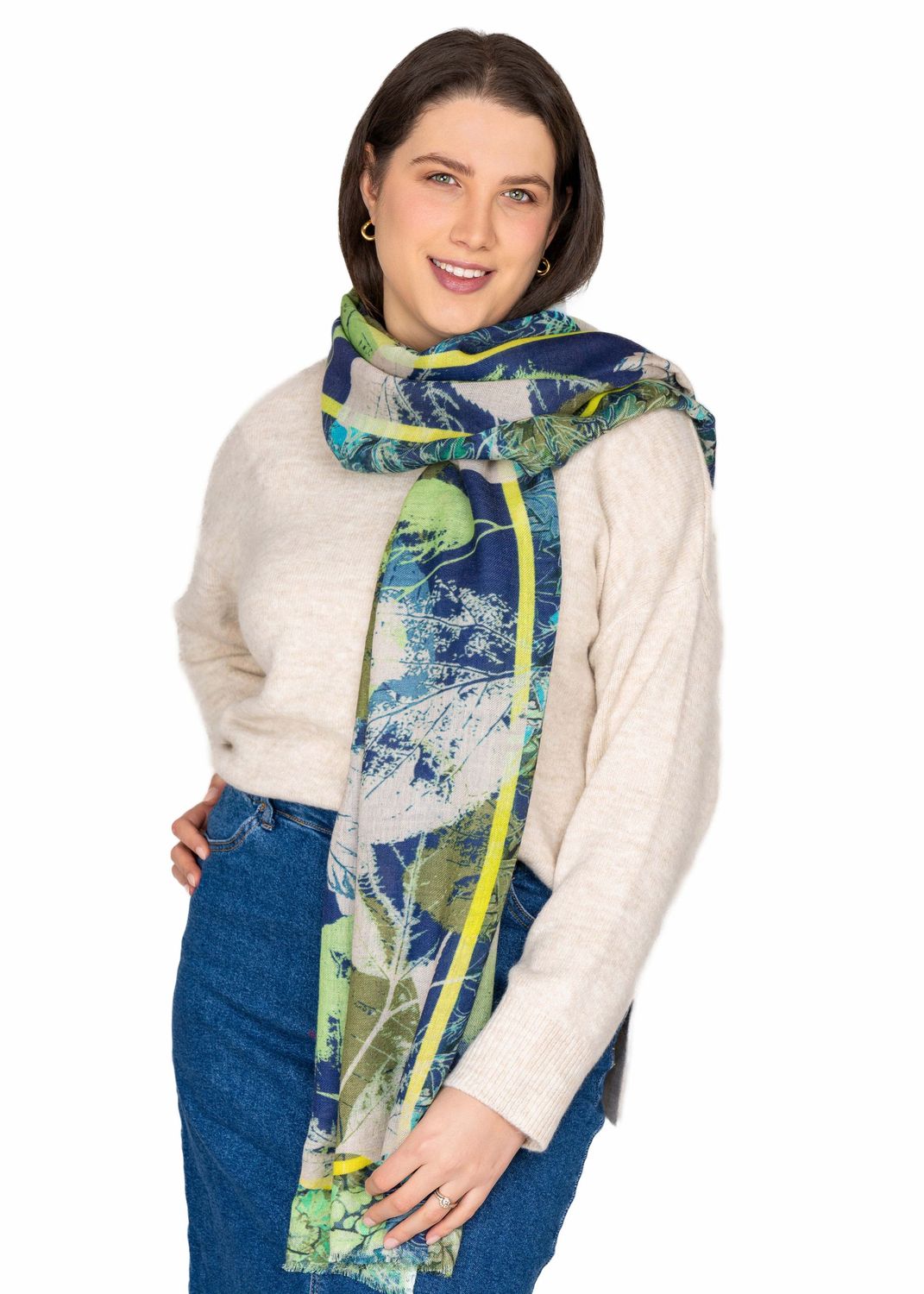 Parker Leaf Pure Wool Modal Scarf - Soft and Stylish | DLUX