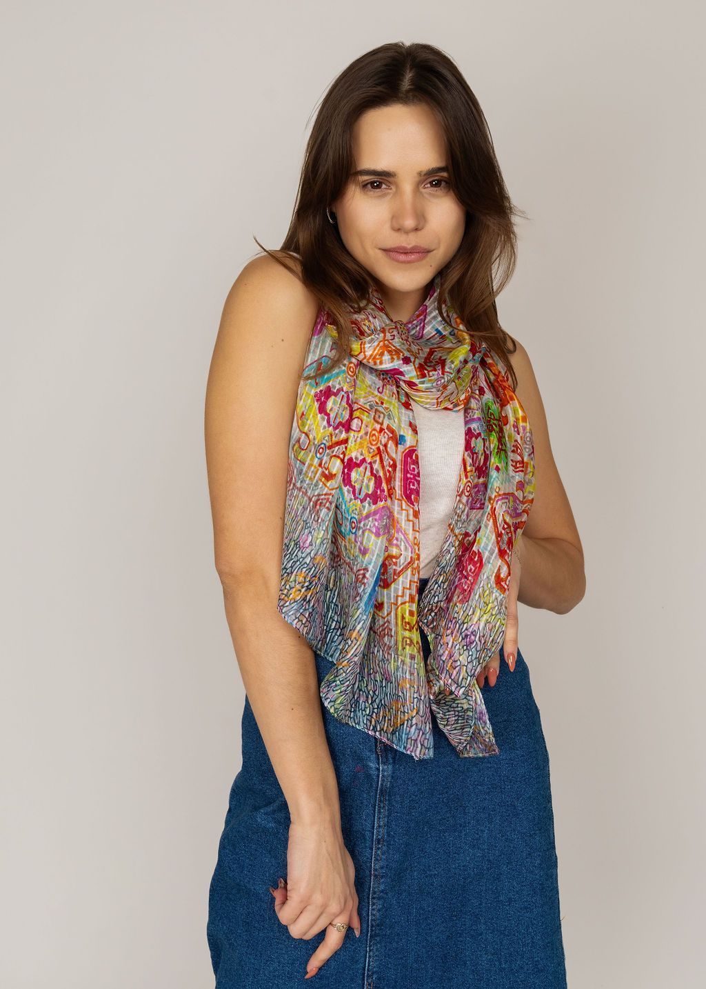 Rani Kaleidoscopic Pure Silk Scarf