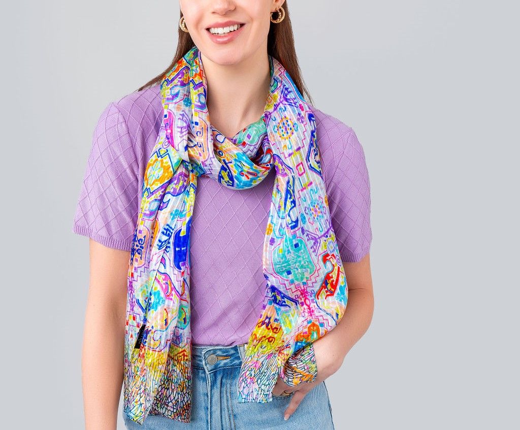Rani Kaleidoscopic Pure Silk Scarf