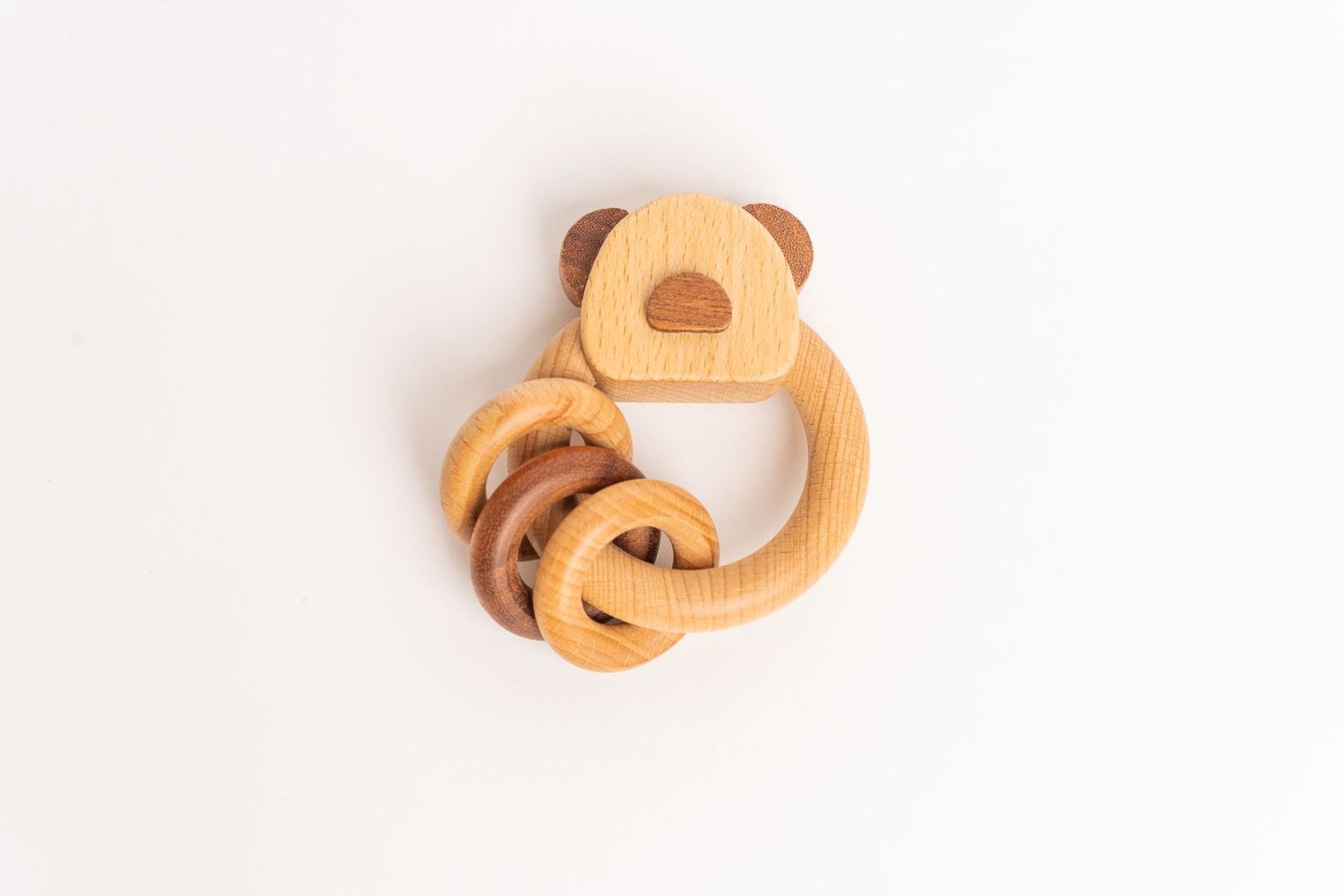 Baloo Bear Baby Rattle/Teether - Safe, Sustainable Teething and Sensory Toy