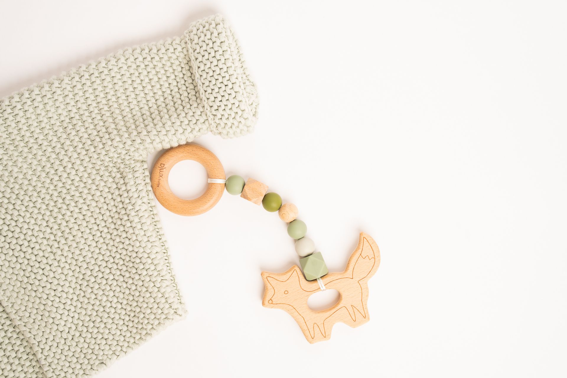Zorro Fox Wooden & Silicone Baby Teether - BUNDLE & SAVE