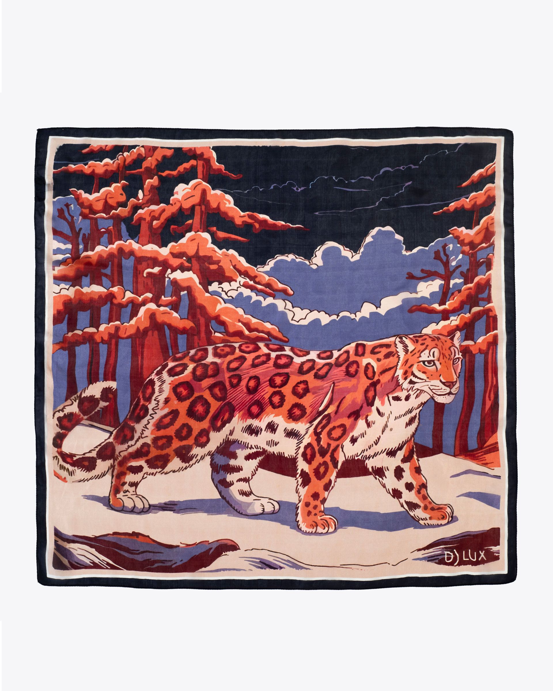 Snow Leopard Silk Square 65