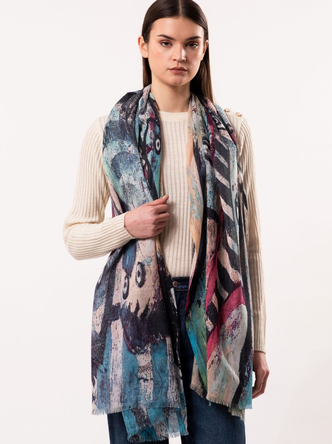Daydream Abstract Art Pure Wool Scarf
