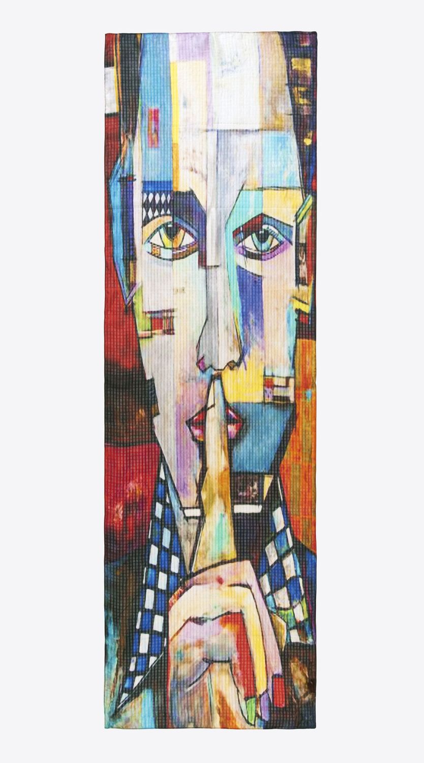 Shhh! Abstract Silence Art Pure Silk Scarf