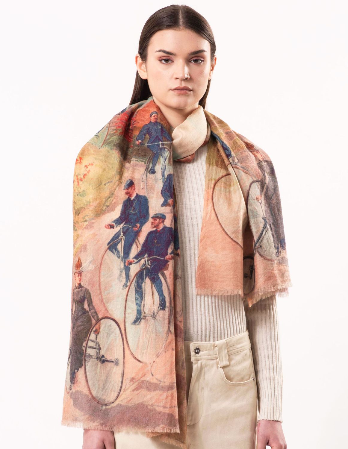 Pioneer Vintage Inspired Wool Silk Scarf