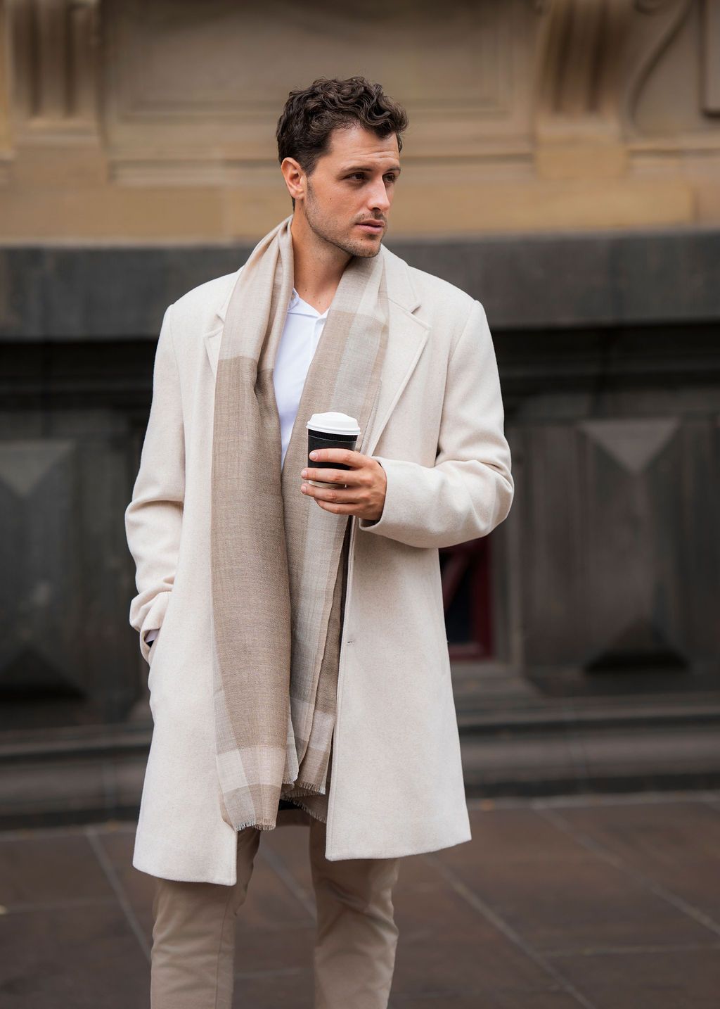 Rumi Colour Blocked Multi-pattern Weave Wool Silk Scarf