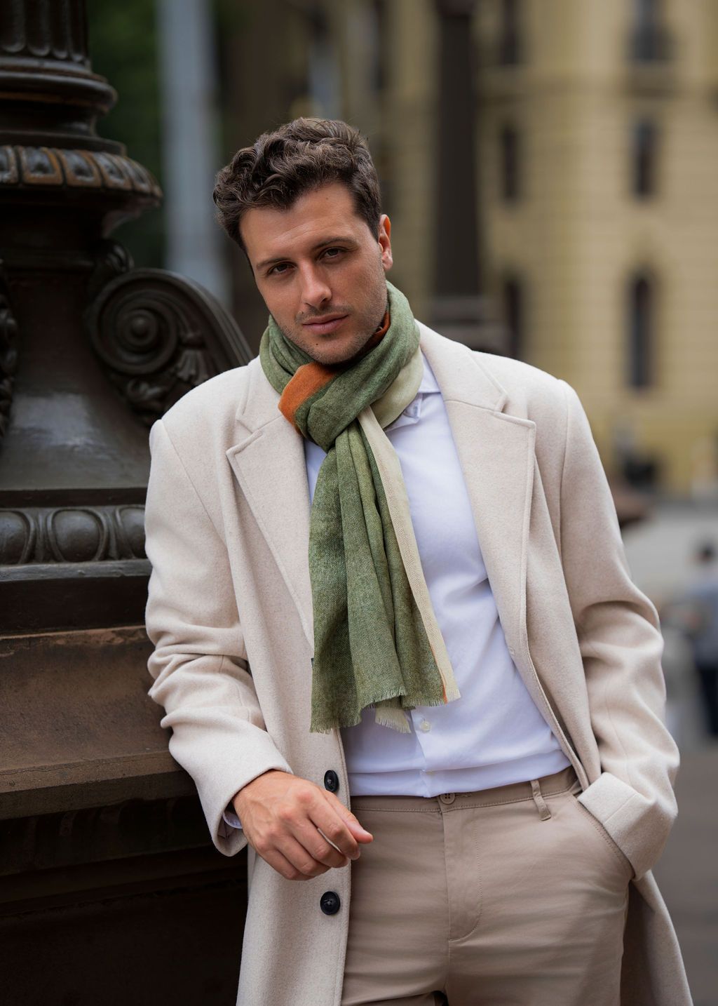 Minimalist Painterly Merino Wool Scarf