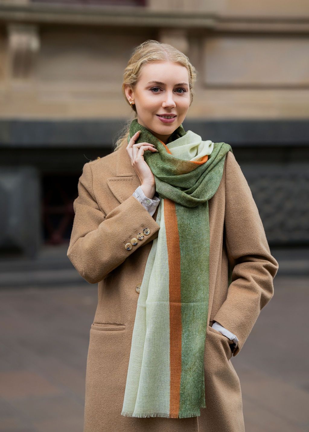 Blake - Minimalist Painterly Merino Wool Scarf