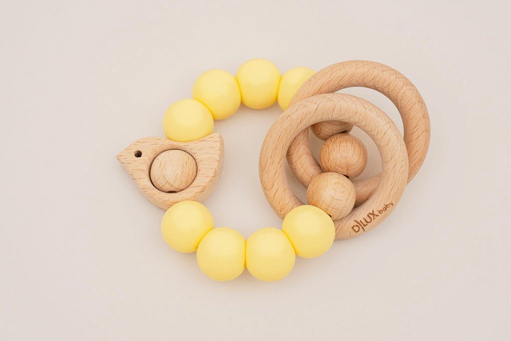 Chirpy Wooden & Silicone Baby Teether - BUNDLE & SAVE