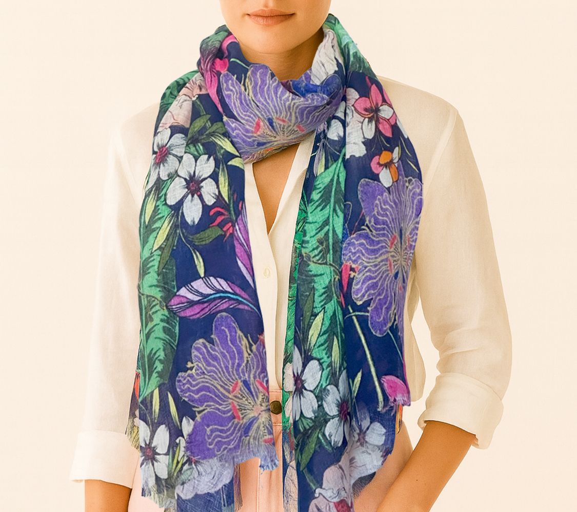 Bliss Printed  Linen Scarf
