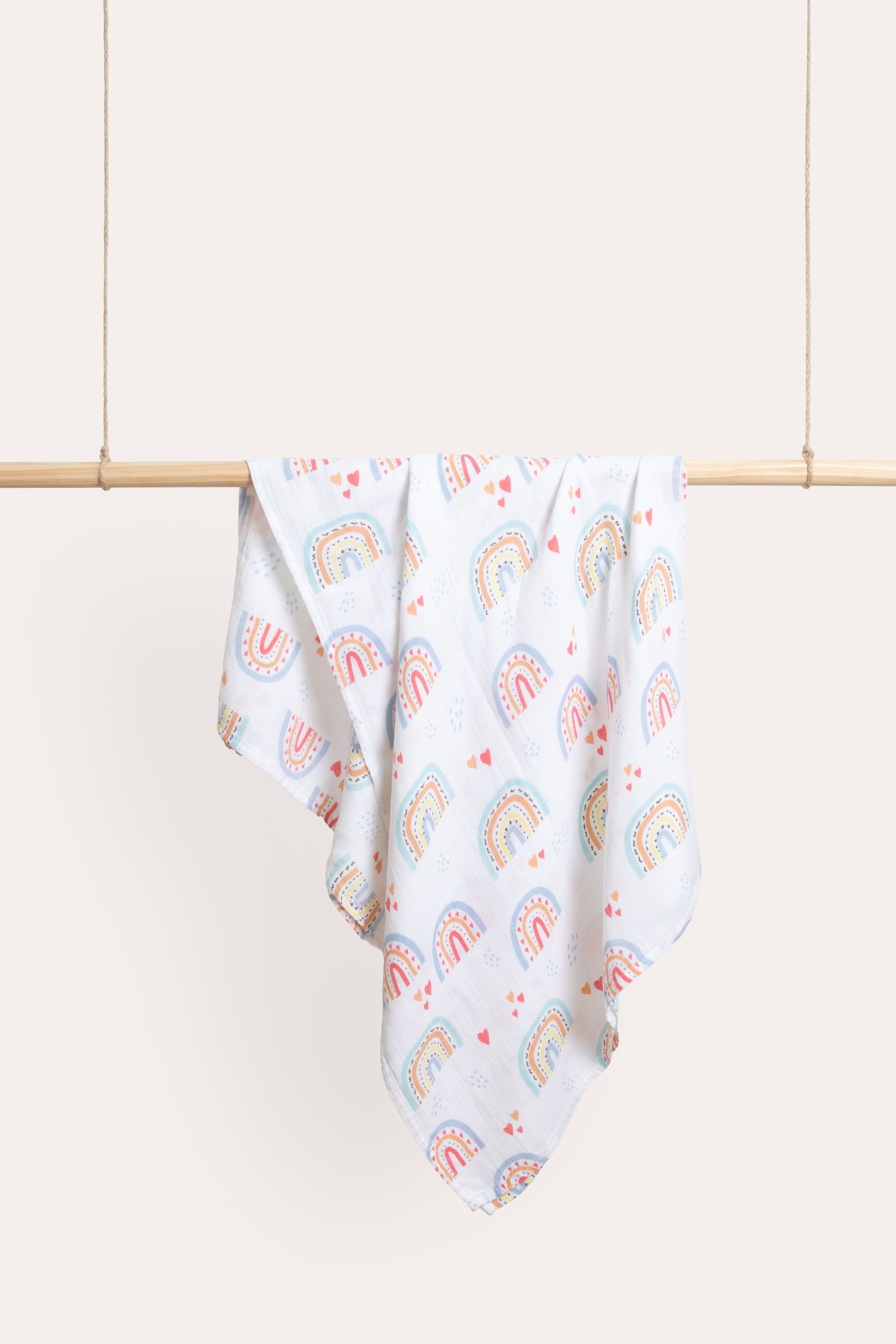Rainbow Muslin Wrap - Soft and Breathable Bamboo Cotton Blend