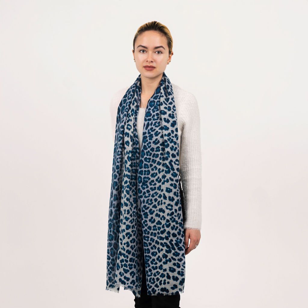 Jaguar Wool Silk Scarf - Hand Printed, Soft, and Stylish | DLUX