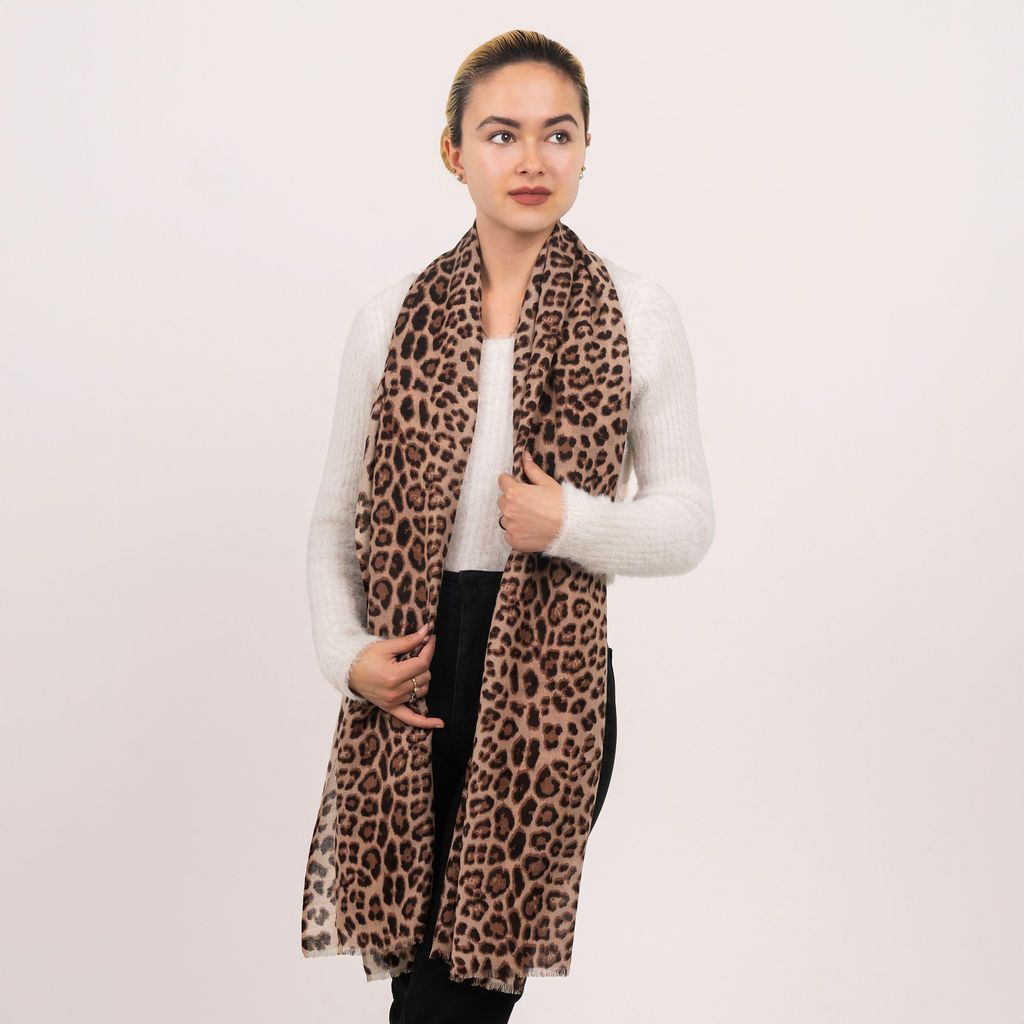 Jaguar Wool Silk Scarf - Hand Printed, Soft, and Stylish | DLUX