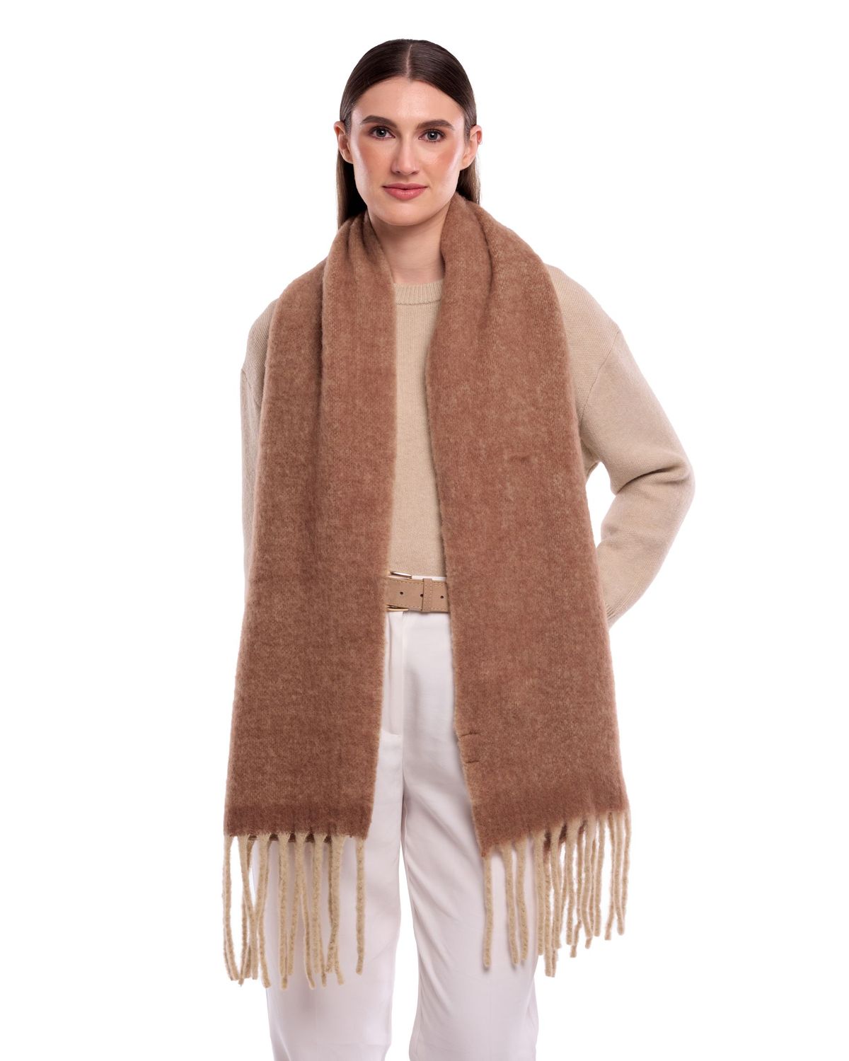 Snug Brushed Chunky Wool Mohair Scarf