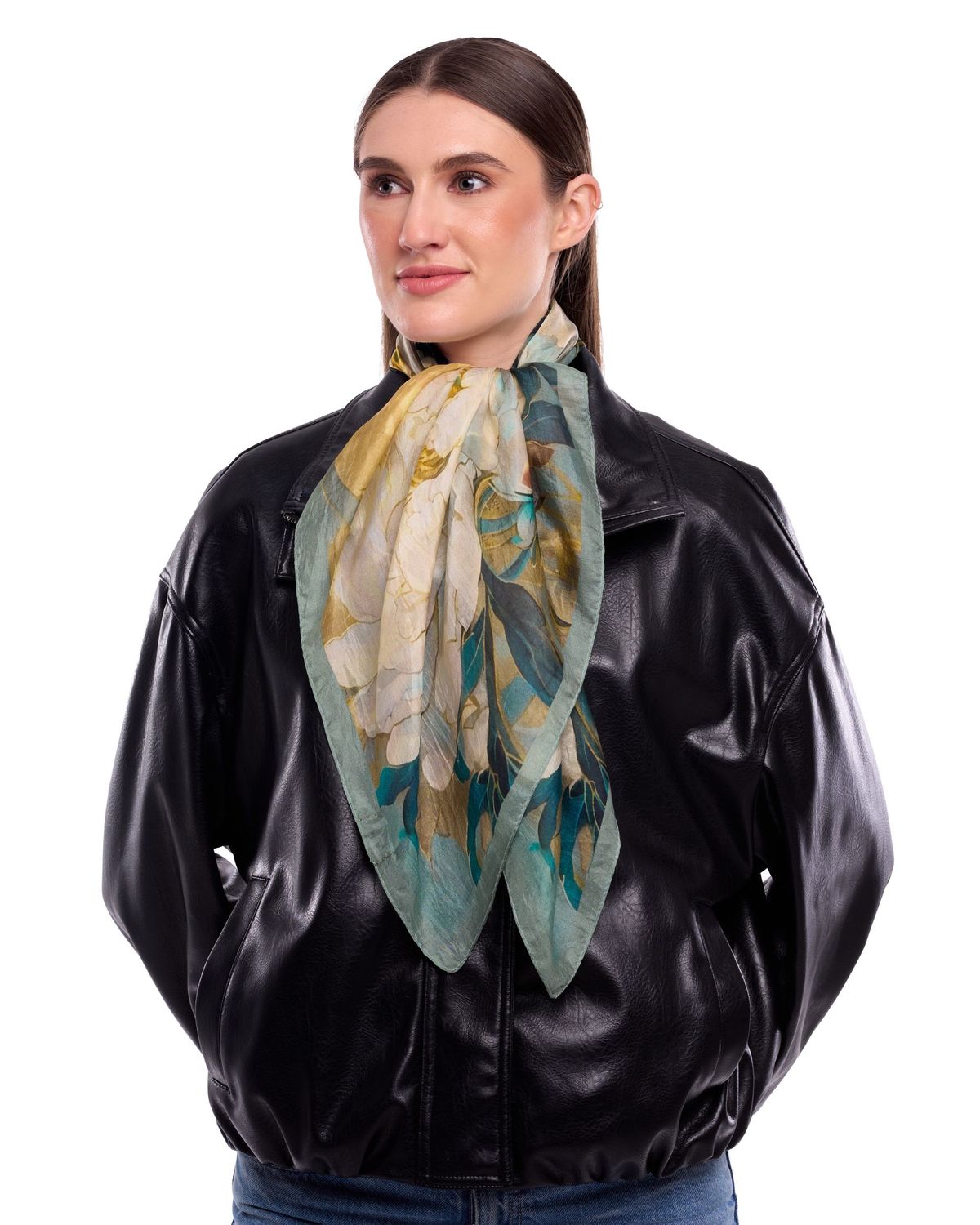 Nyra Kaleidoscopic Floral Silk Square 100