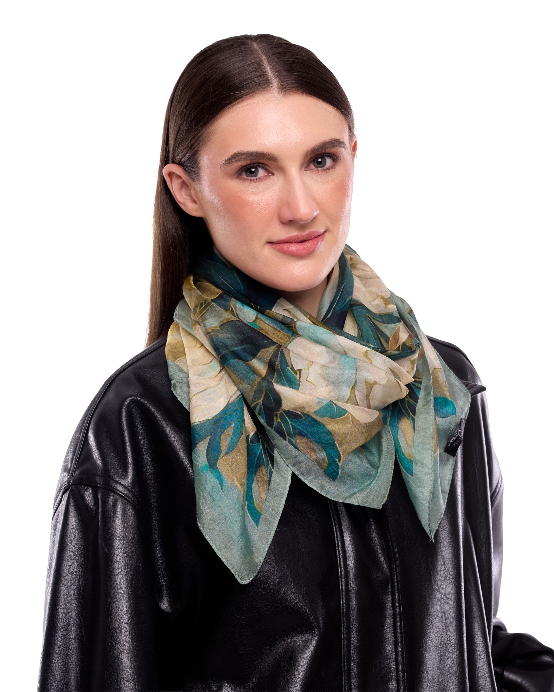 Nyra Kaleidoscopic Floral Silk Square 100