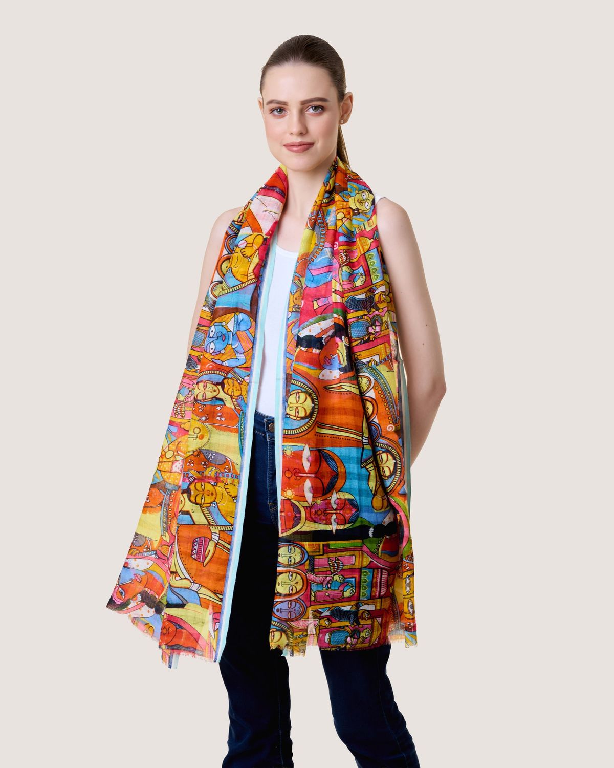 Pilgrim Folk-Art Inspired Scarf