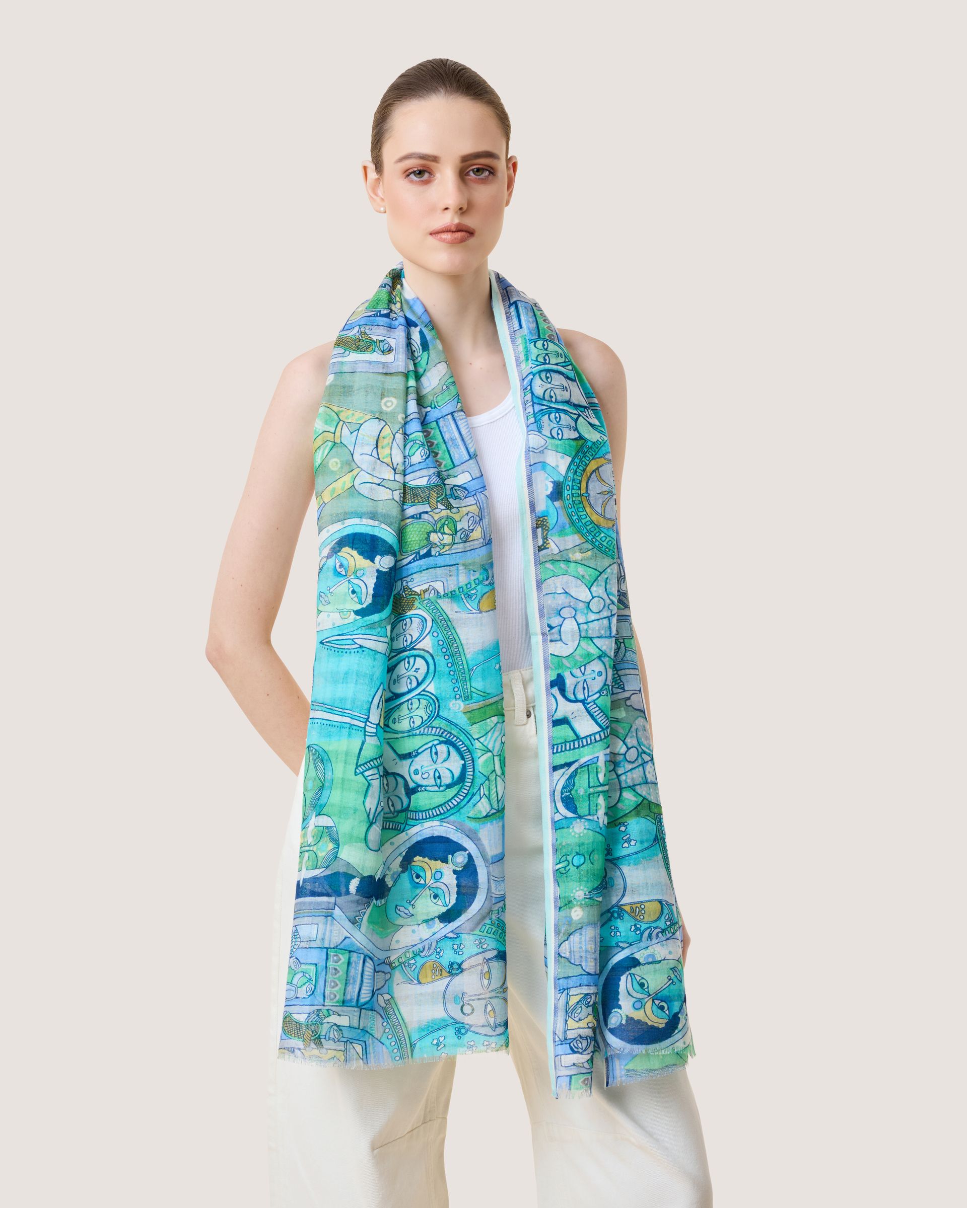 Pilgrim Folk-Art Inspired Scarf