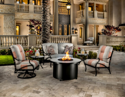 OW Lee 42&quot; Round Chat Height Santorini Fire Pit CLOSEOUT
