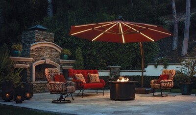 13' STARLUX AKZ PLUS Cantilever Umbrella w/ Lights 13' STARLUX AKZ PLUS Cantilever Umbrella w/ Lights