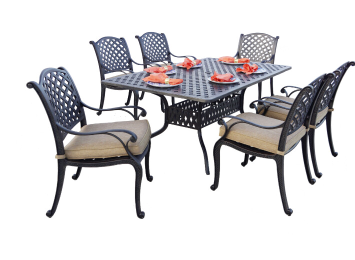 Darlee Outdoor Living Standard Nassau Cast Aluminum Antique Bronze 7 Piece Dining Set Darlee Outdoor Living Standard Nassau Cast Aluminum Antique Bronze 7 Piece Dining Set