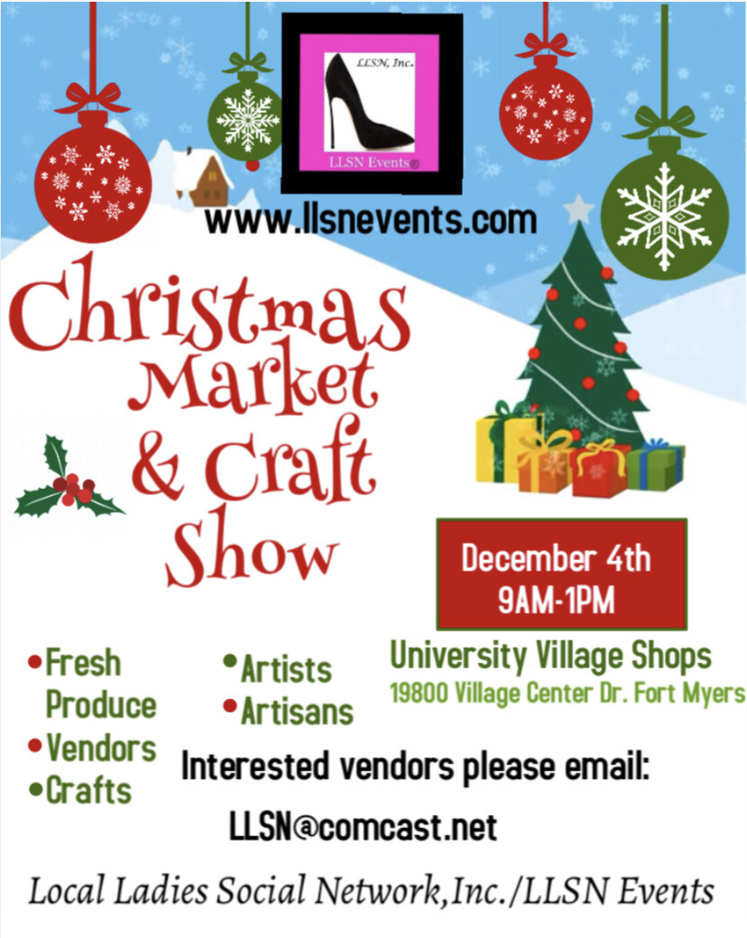 2022 Christmas Marketplace December 8 Vendors Form Pritchard Community Christmas Market & Craft Show, Fort Myers