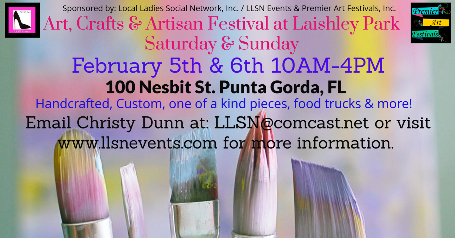 (SUNDAY ONLY)  2 DAY Art, Crafts & Artisan Festival at Laishley Park. MUST be approved BEFORE PURCHASING. Please Email LLSN@comcast.net