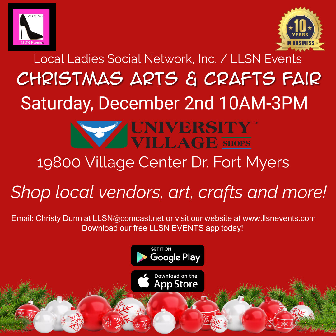 Christmas  Arts & Crafts Fair Fort Myers- Dec 2nd -University Village Shops